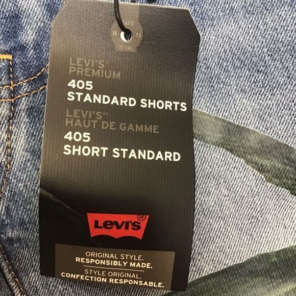 Levi’s Mens Jeans Shorts Denim Shorts 405 Premium turn heads blue special design - Picture 4 of 12